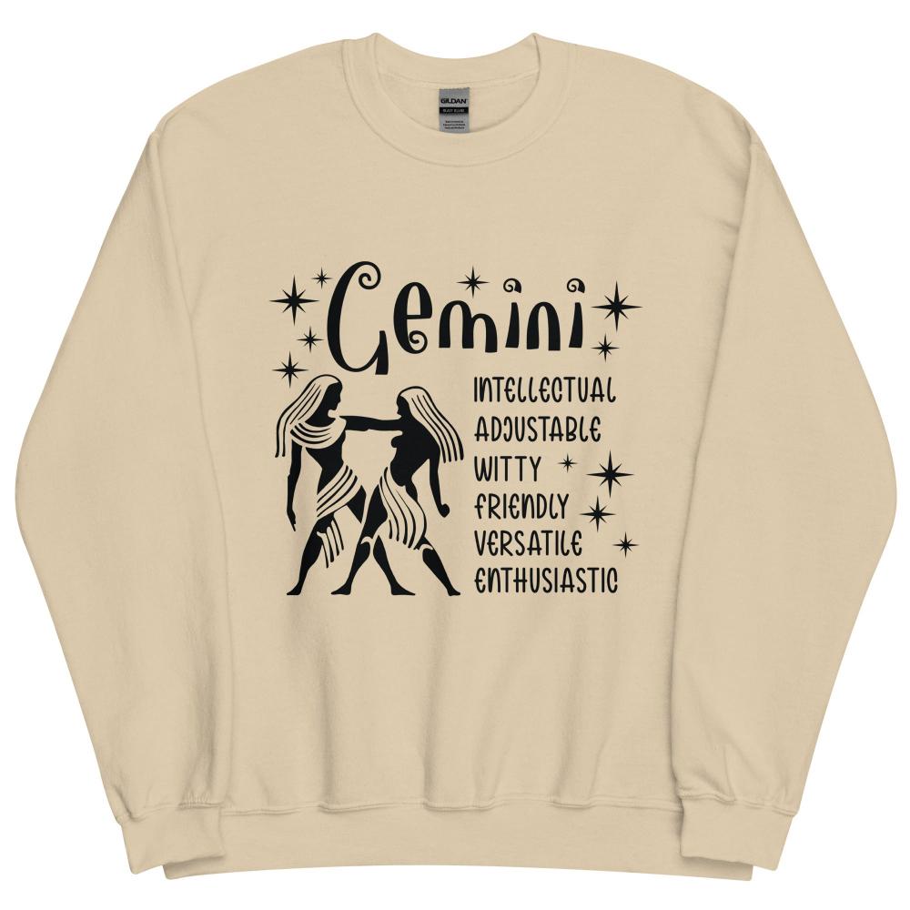 Gemini Zodiac Positive Traits Sweatshirt - Sand Color - https://ascensionemporium.net